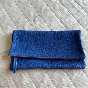 CLARE V. ELECTRIC BLUE CLUTCH